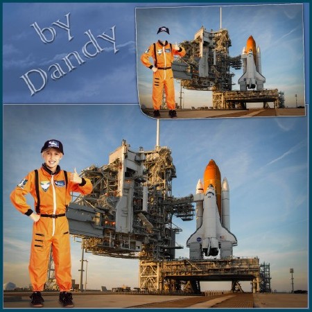 Шаблон для фотошопа - Командир шаттла