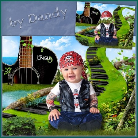 Шаблон для фотошопа - Маленький металлист