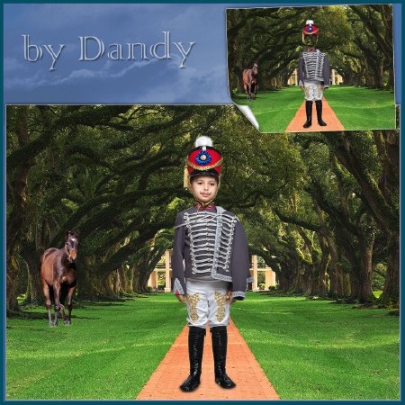 Шаблон для фотошопа - Бравый гусар мальчишка