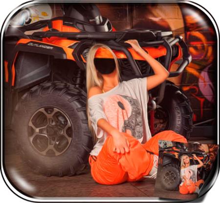 Женский шаблон - Девушка и мото