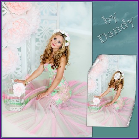 Шаблон для фотошопа - Очаровательная девушка-весна