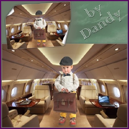 Шаблон для фотошопа - Полет бизнес классом