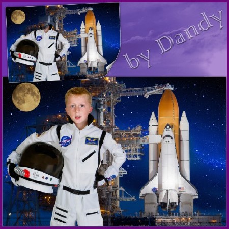 Шаблон для фотошопа - Космонавт к взлету готов