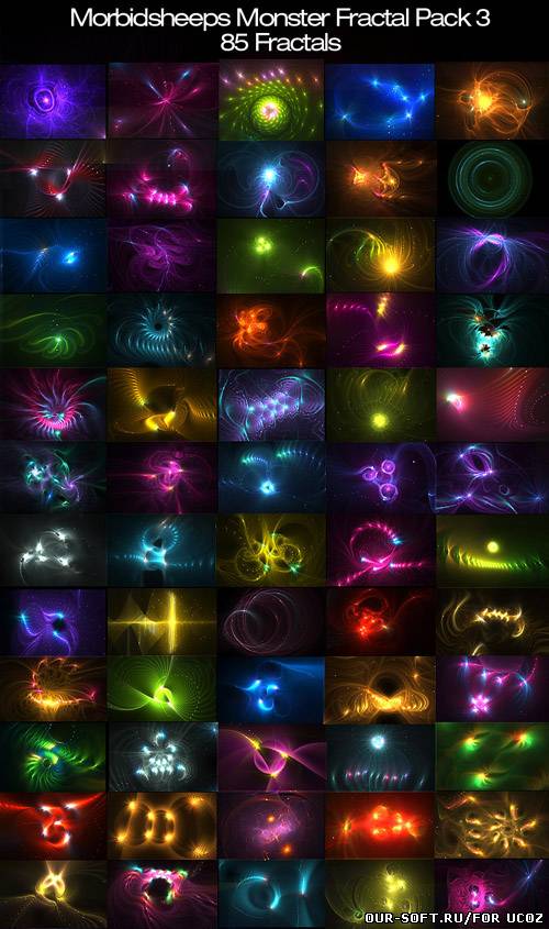 Клипарт для фотошопа Monster Fractal Pack 3