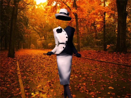 Photoshop шаблон - Прогулка осенним вечером