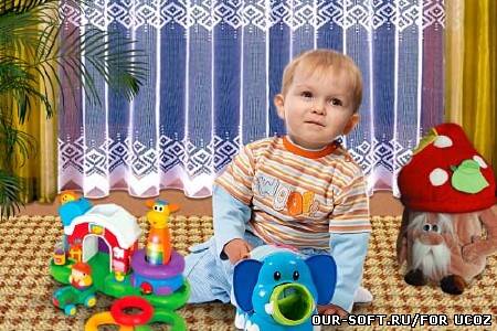 Детский шаблон для фотошопа - Заигрался
