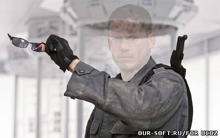 PSD шаблон для фотошоп - парень с очками